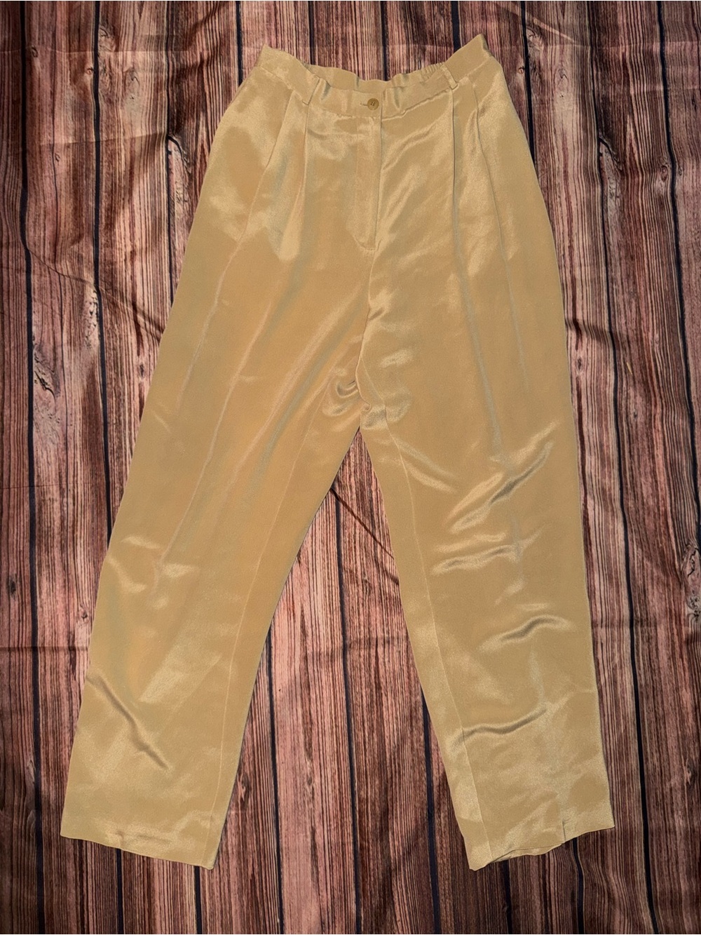 Charter Club Women’s Silk Luxury Pleated Dress Pants Tan
